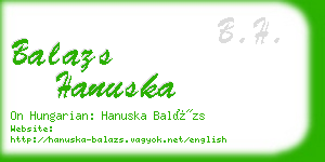 balazs hanuska business card